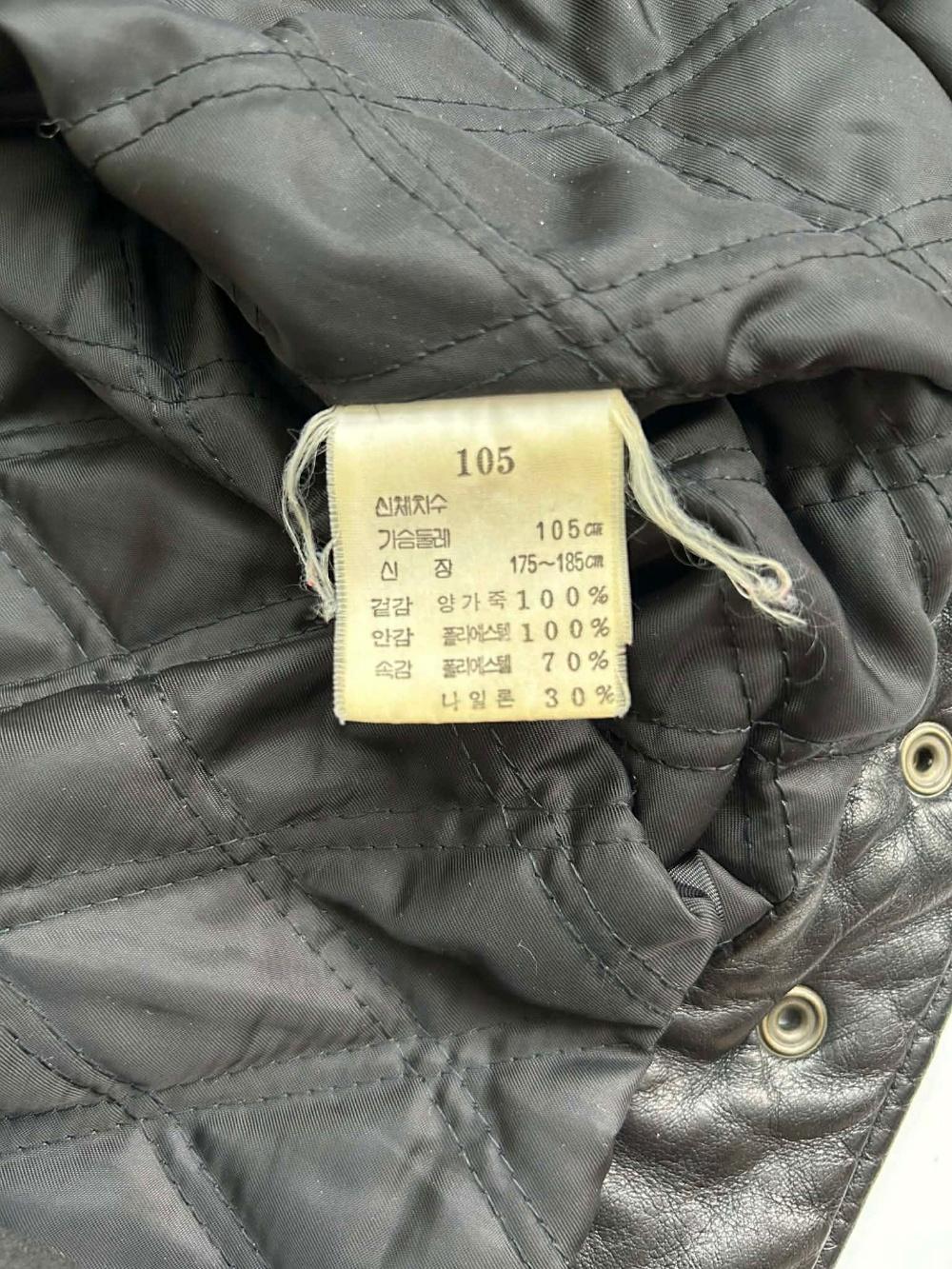 [105]Vintage Shearling Collar Leather Jacket 8