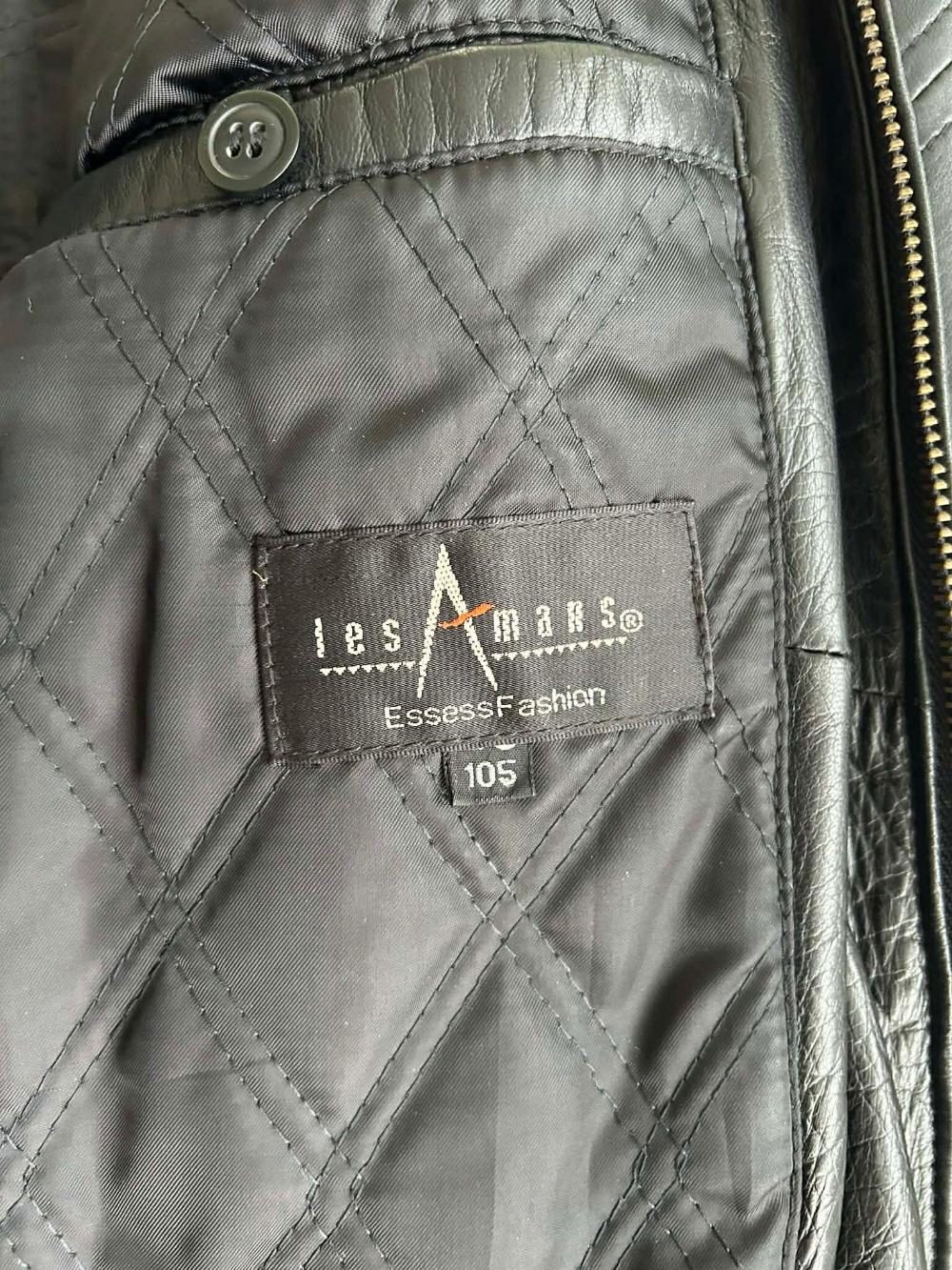 [105]Vintage Shearling Collar Leather Jacket 6