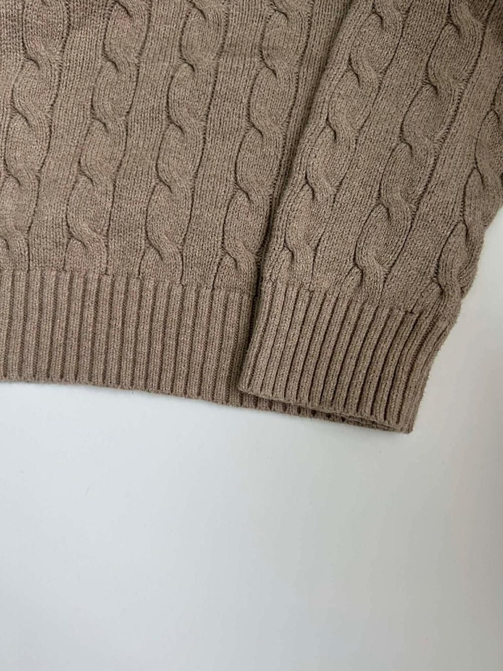[M] Polo ralph lauren cable knit sweater beige 9
