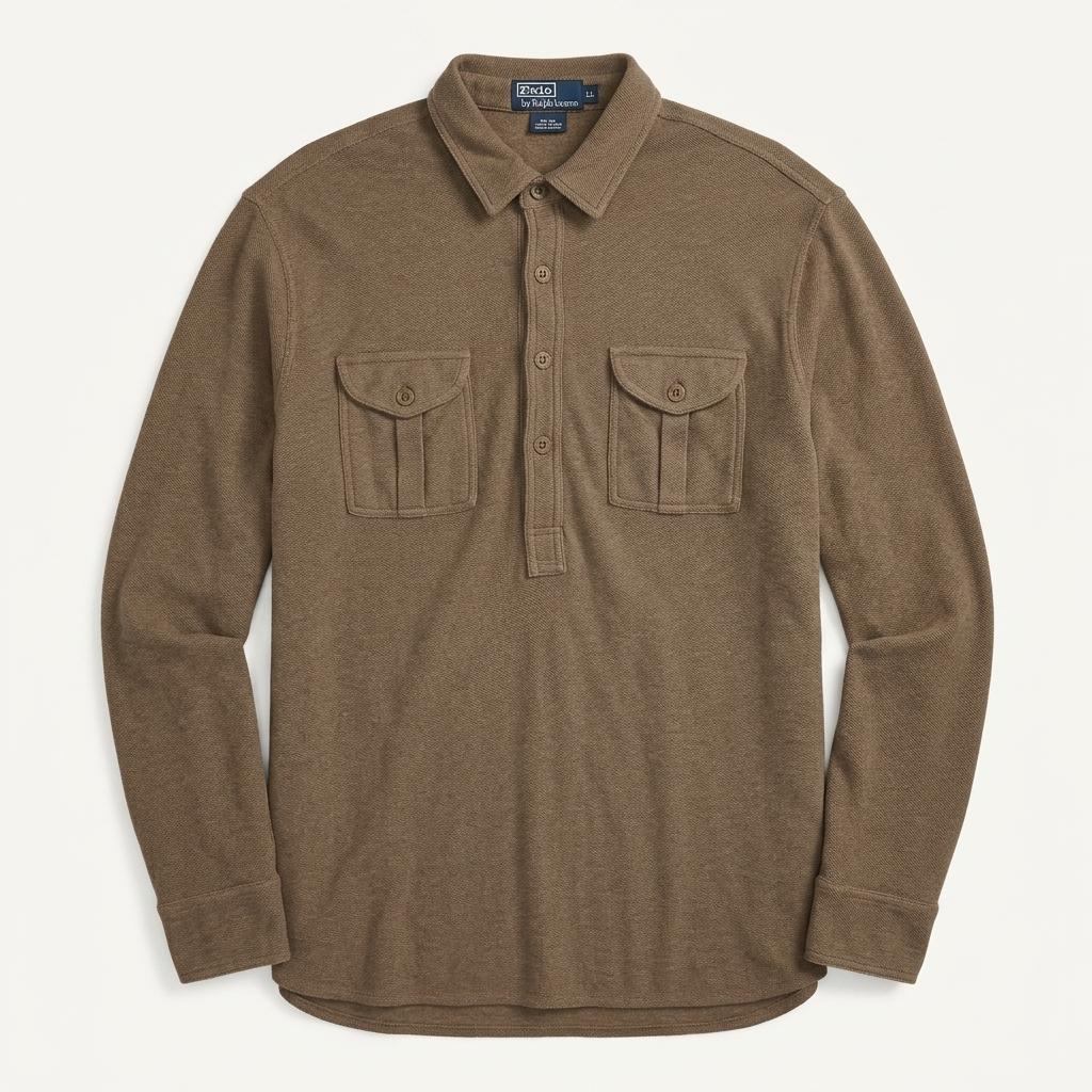 Polo Ralph Lauren cotton linen half placket shirt 1