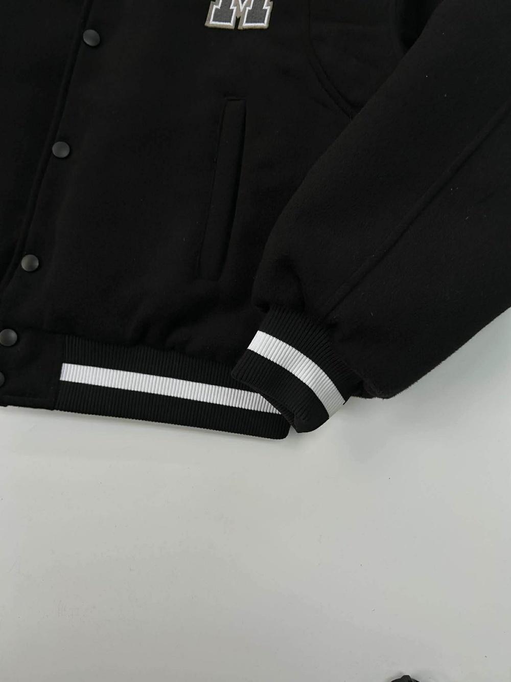 [L] NOMANUAL nm varsity jacket black 8