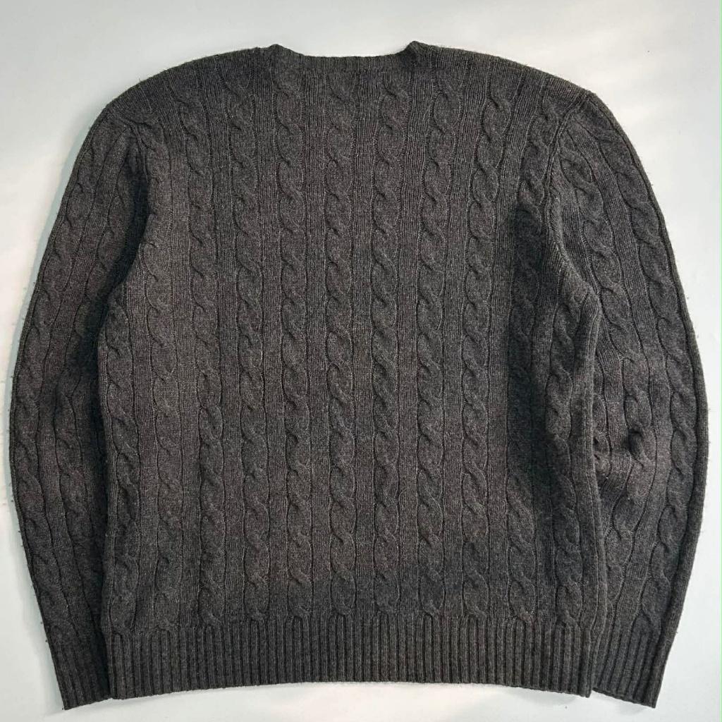 [M] POLO Ralph Lauren cable knit sweater charcoal 2