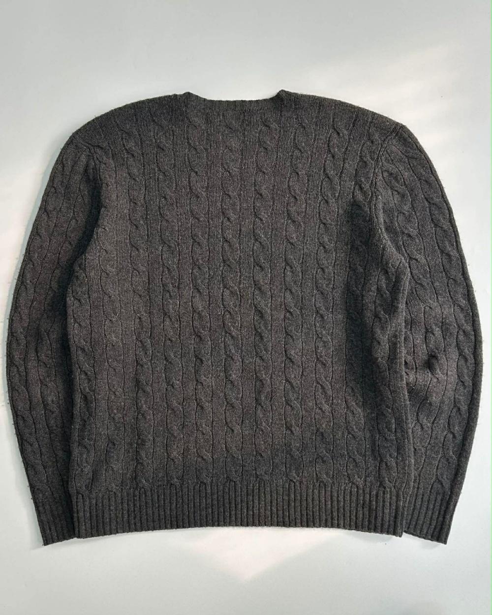[M] POLO Ralph Lauren cable knit sweater charcoal 5