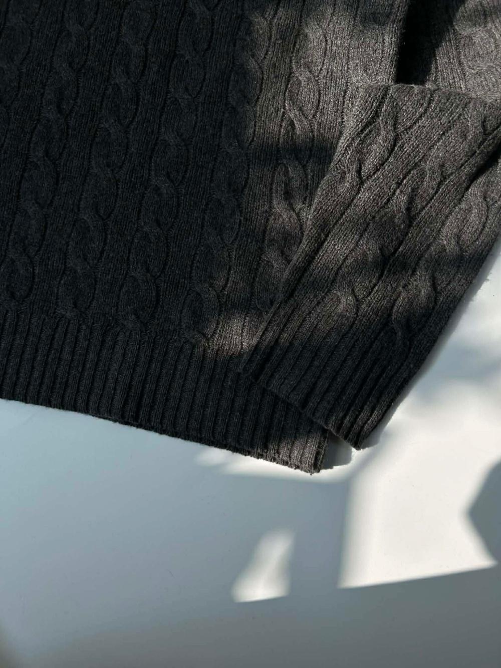 [M] POLO Ralph Lauren cable knit sweater charcoal 10