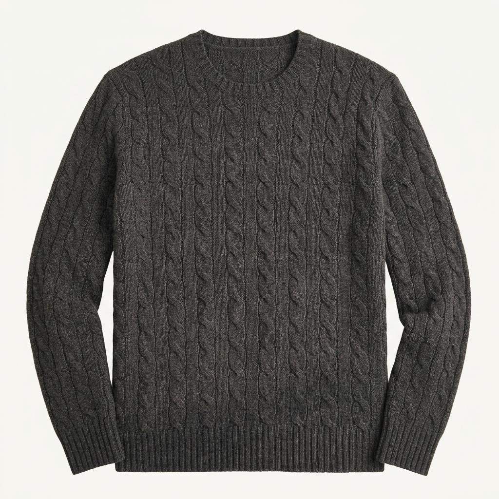 [M] POLO Ralph Lauren cable knit sweater charcoal 1