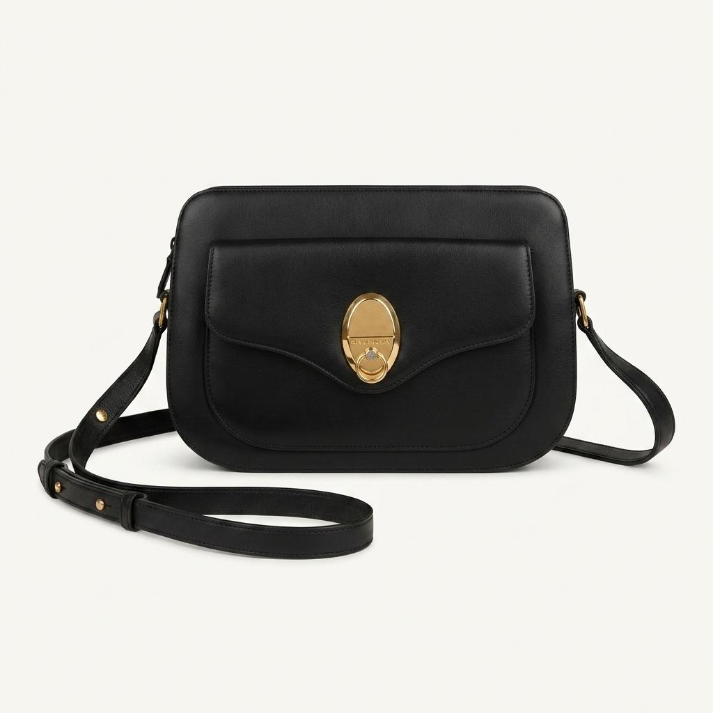 Givenchy vintage oval lock leather shoulder bag 1