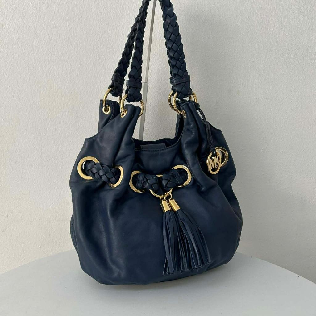 Michael Kors braided leather tassel shoulder bag 2