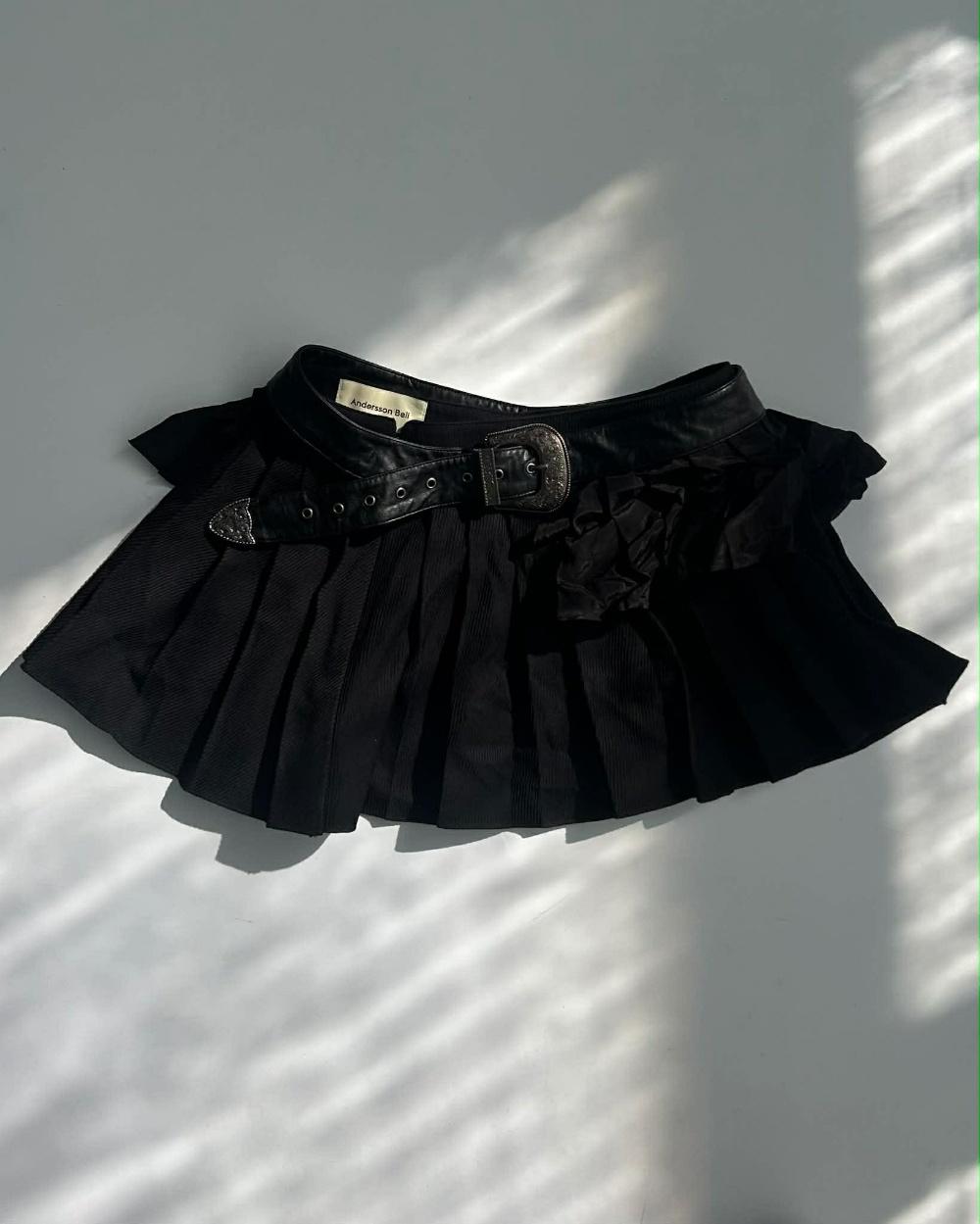 Andersson Bell pleated mini skirt with leather 7
