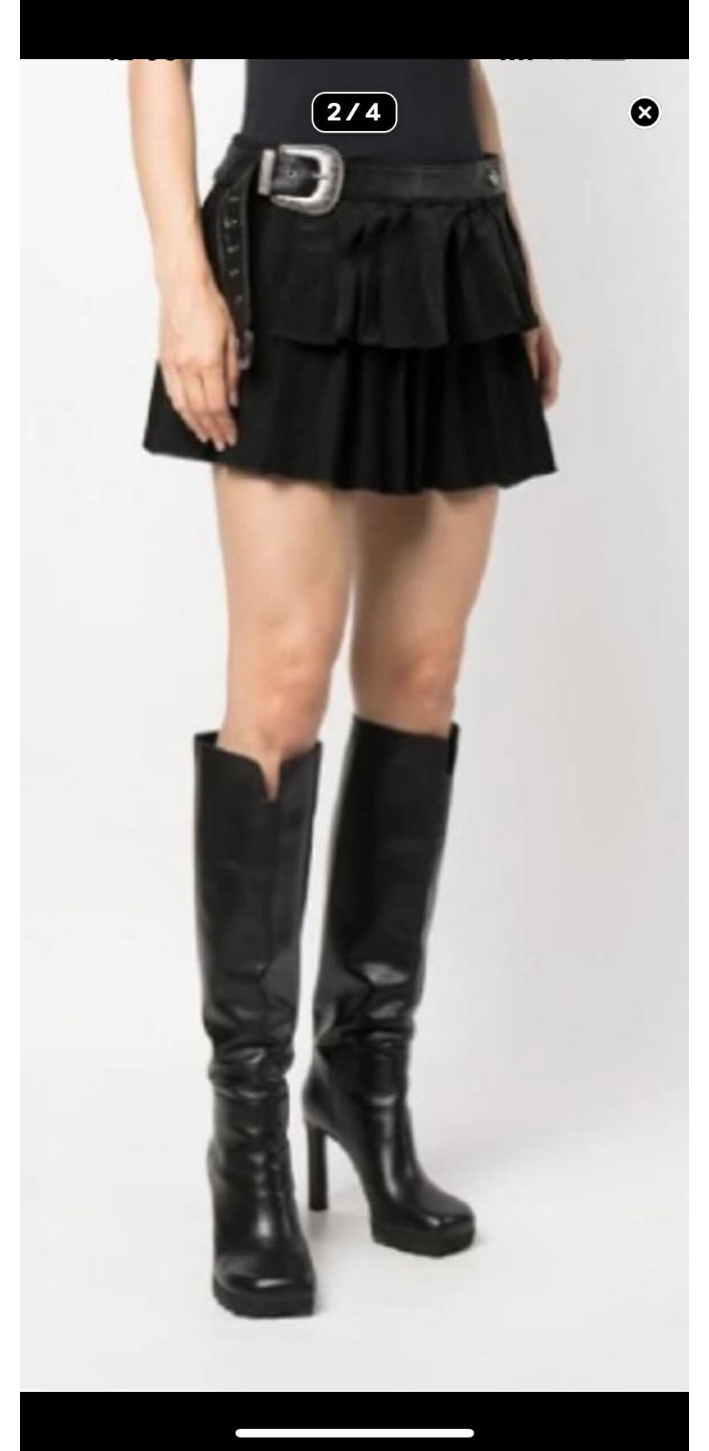 Andersson Bell pleated mini skirt with leather 3