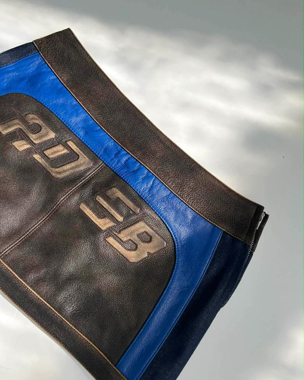 [34] Anderson Bell Combo Racing Cowhide Skirt 8