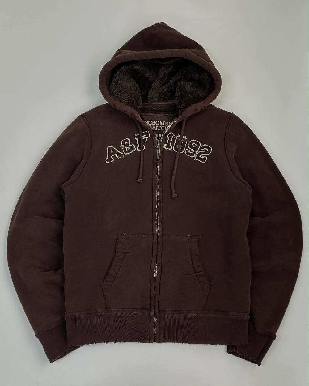[L] Abercrombie & Fitch ABF 1892 sherpa zip hoodie 3