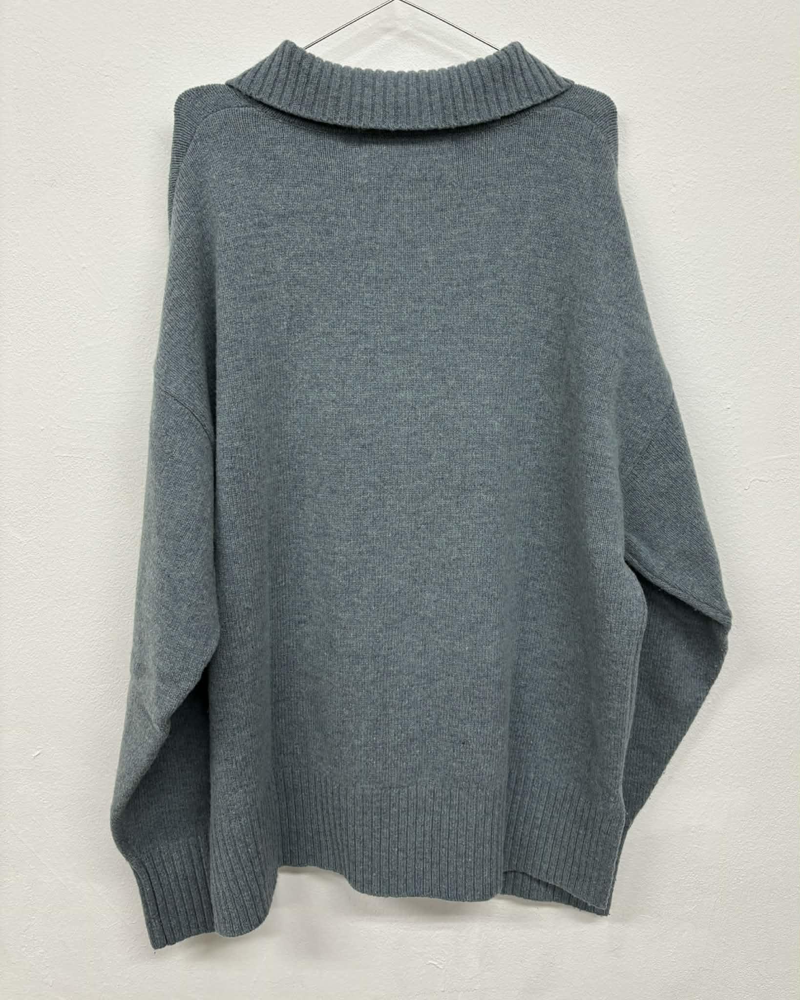 [M] SATUR wool blend collar knit 2