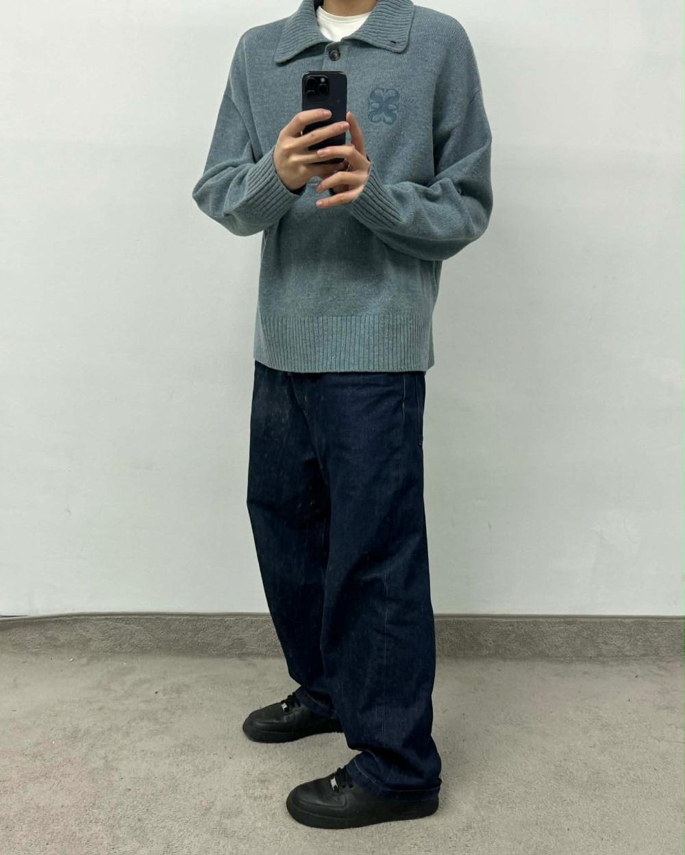 [M] SATUR wool blend collar knit 4
