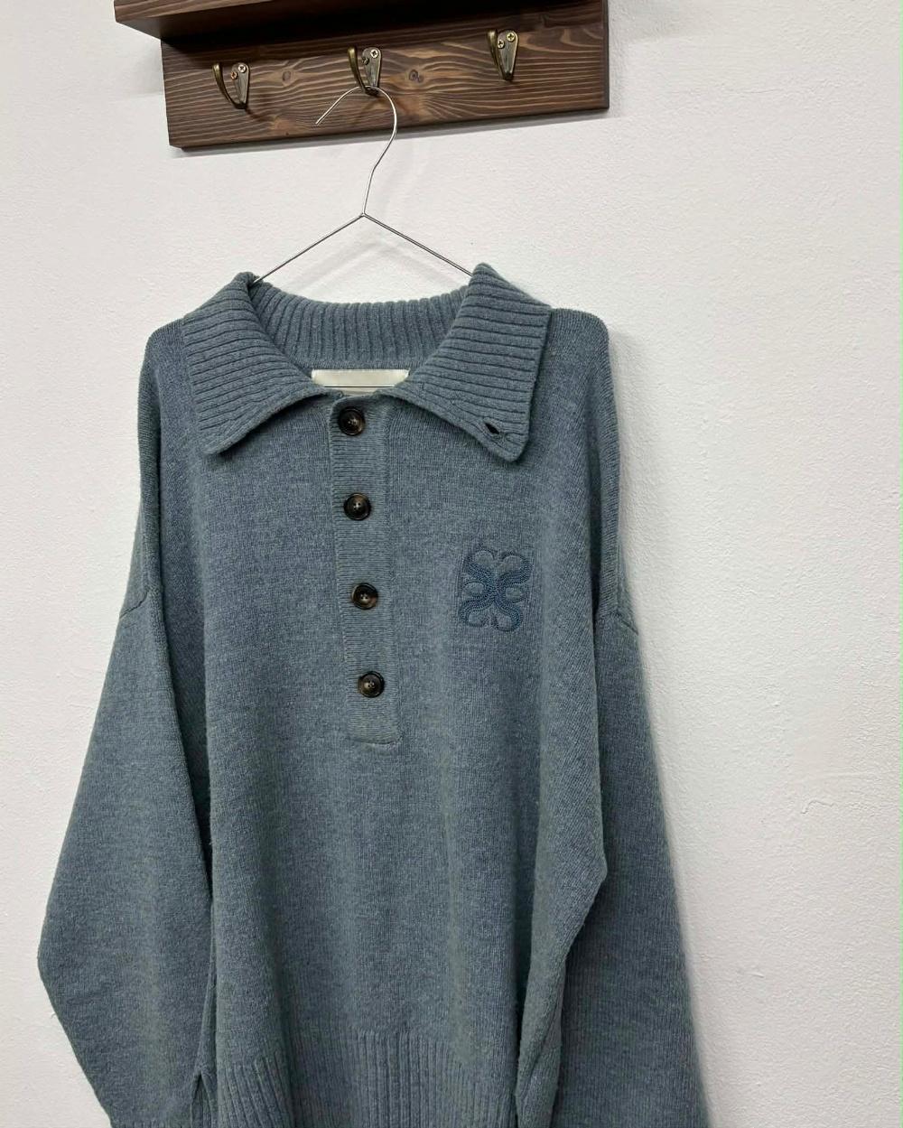 [M] SATUR wool blend collar knit 6