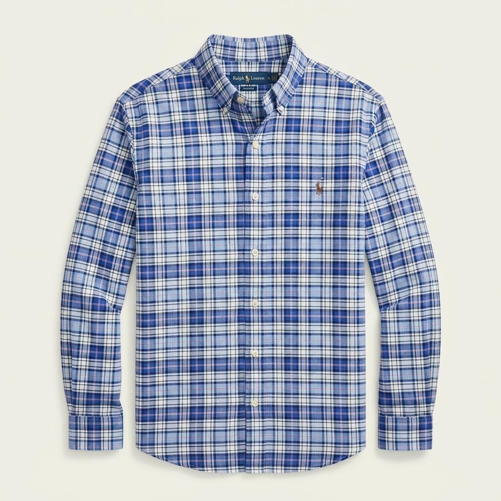 [M] Polo ralph lauren classic fit blue check shirt 1