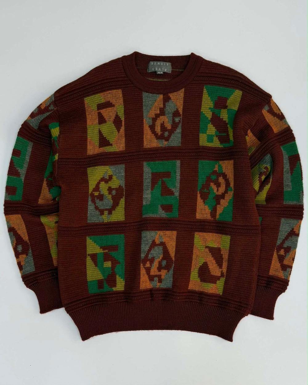 [M] Japanese vintage wool jacquard knit 4