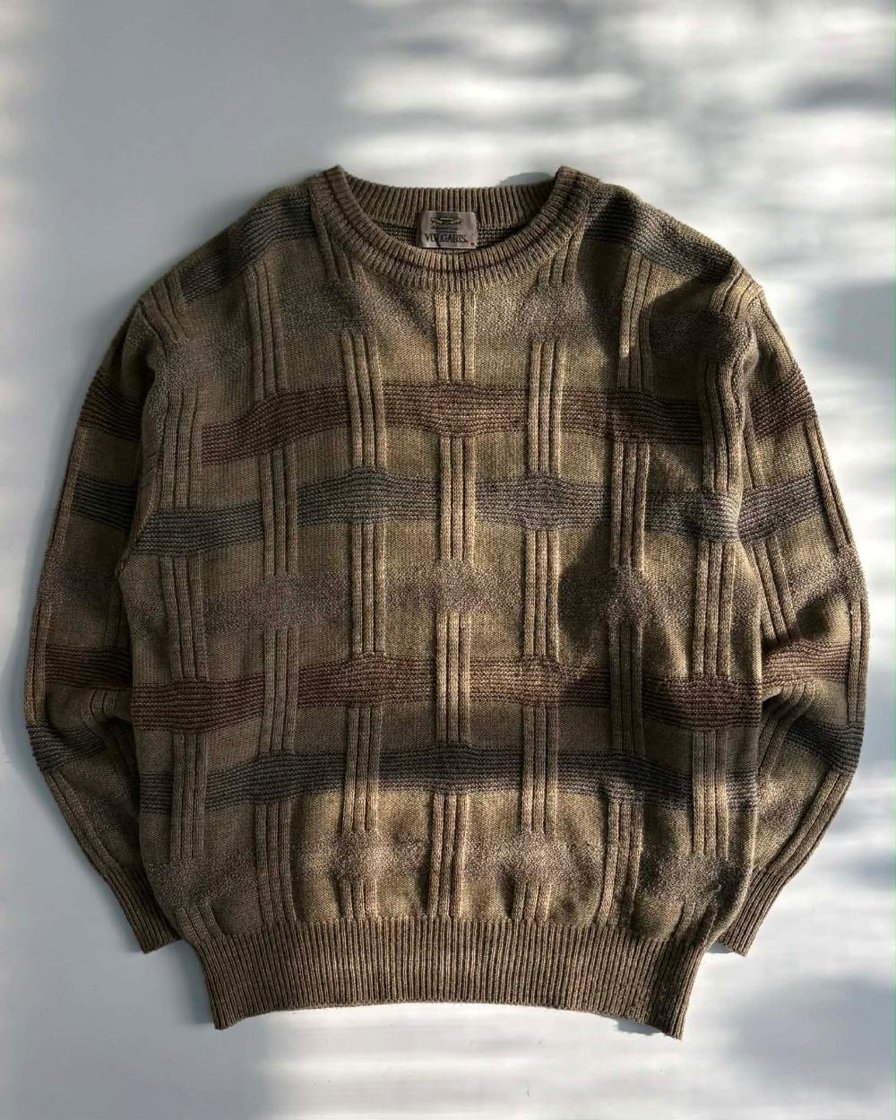 [M] Vulgaris geometric wool blend knit sweater 4