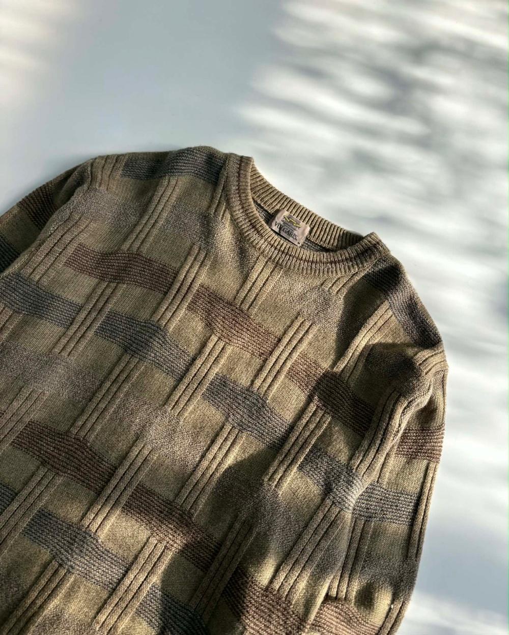 [M] Vulgaris geometric wool blend knit sweater 8