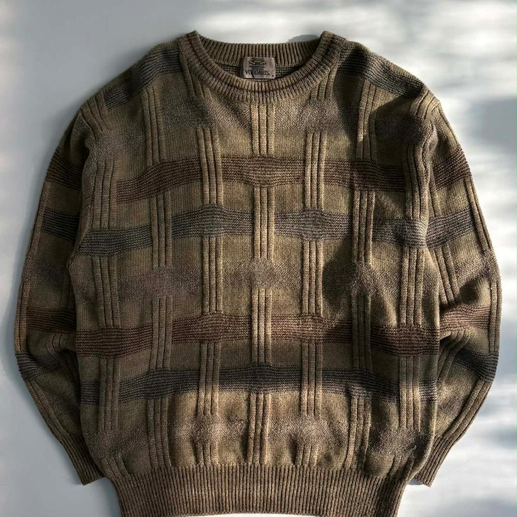 [M] Vulgaris geometric wool blend knit sweater 2