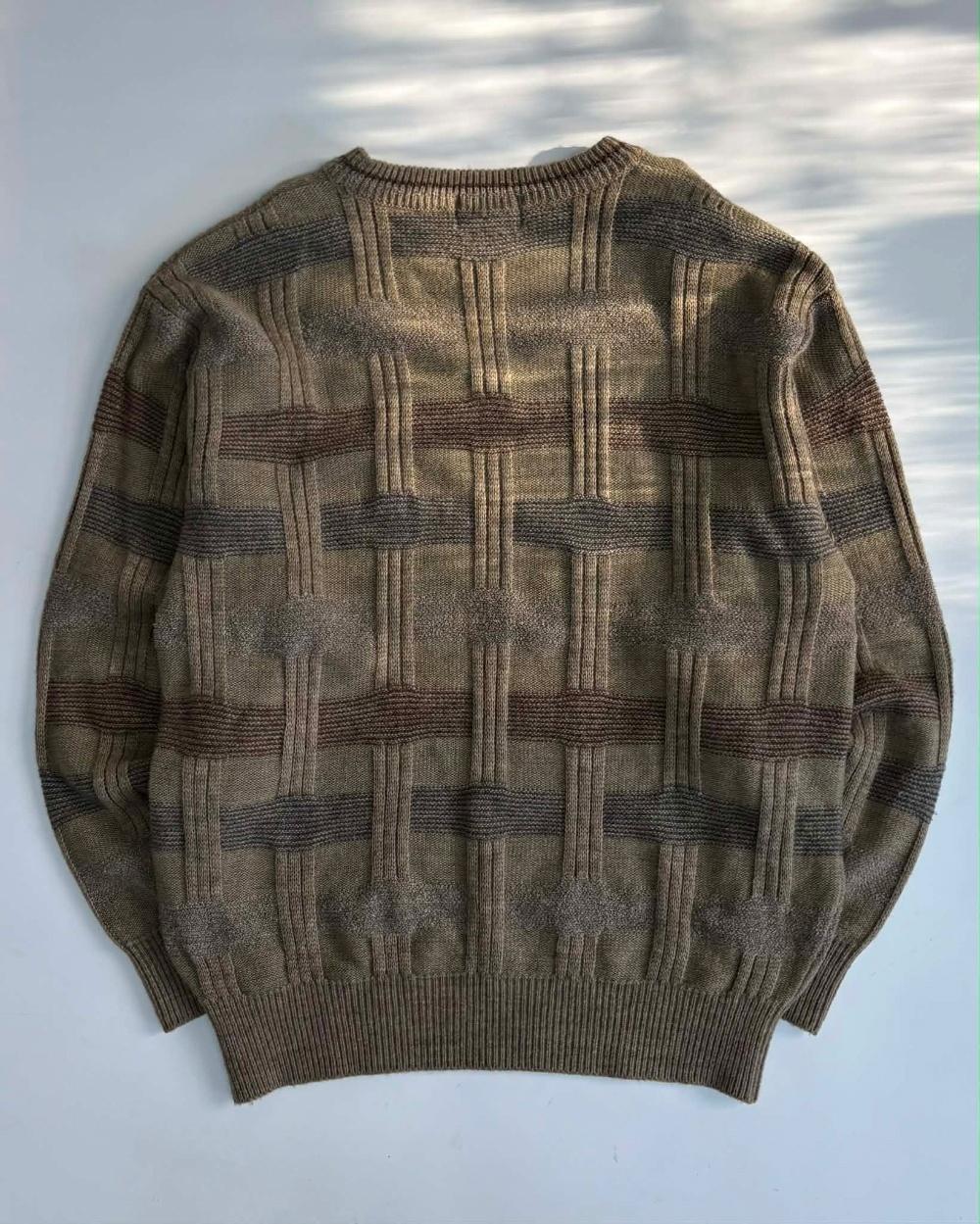 [M] Vulgaris geometric wool blend knit sweater 5