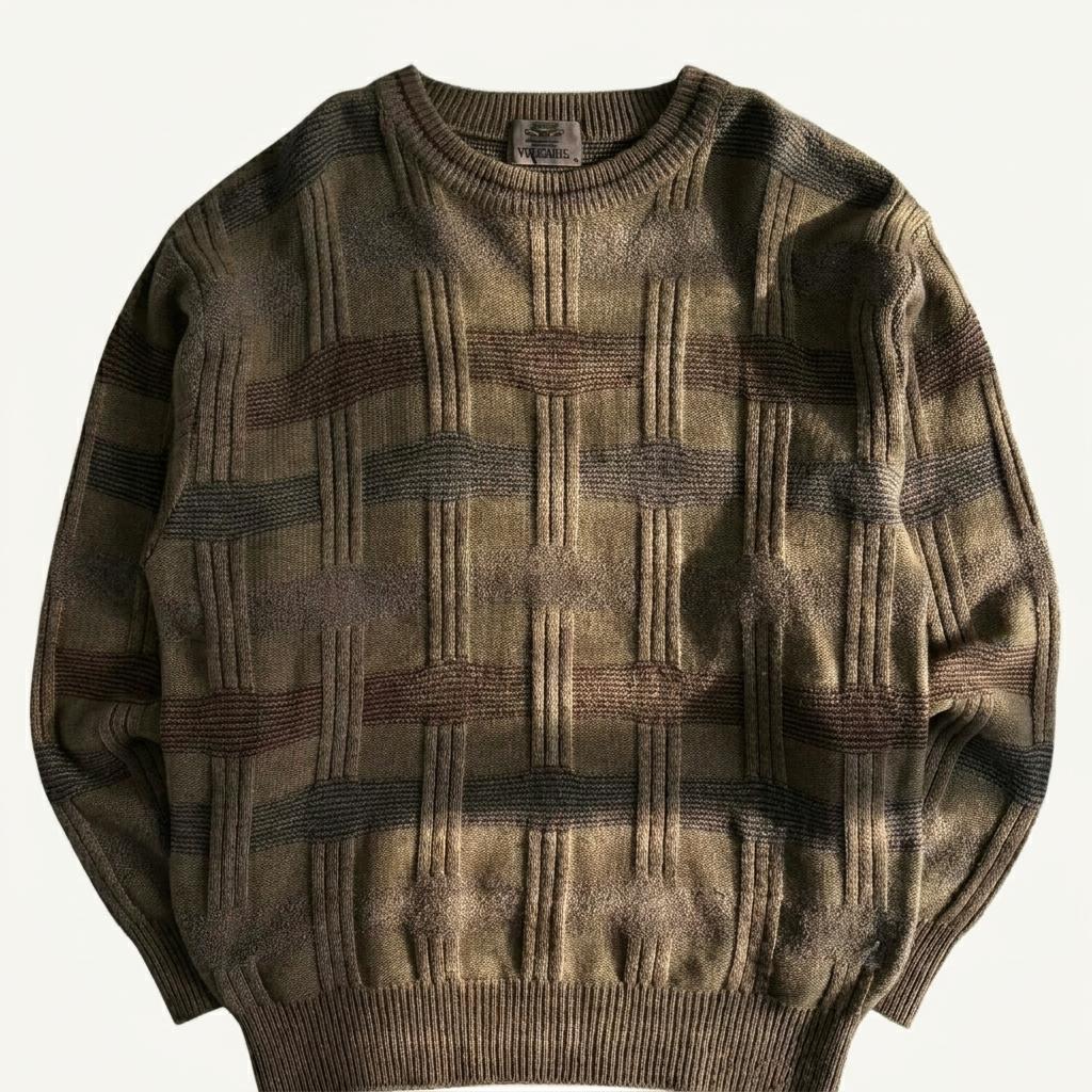[M] Vulgaris geometric wool blend knit sweater 1