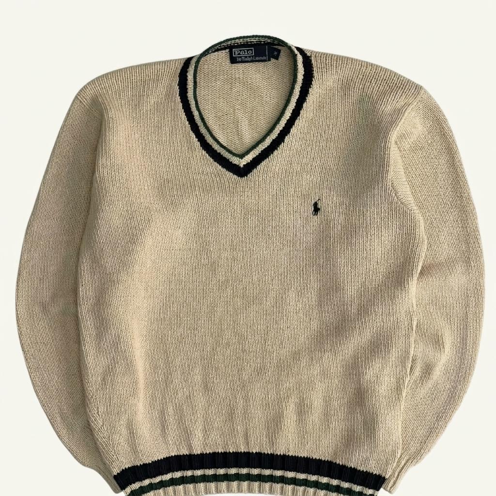 [M] Polo Ralph Lauren V-neck cotton knit sweater 1