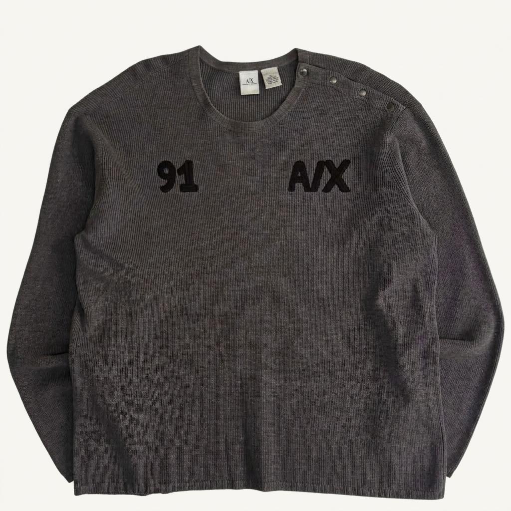 [XL] Armani Exchange A/X 91 logo cotton knit 1