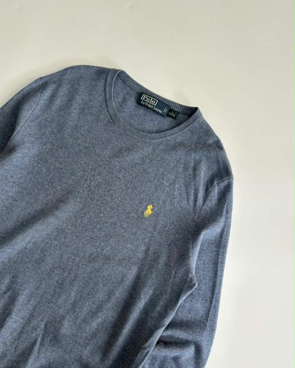 [S] Polo by Ralph Lauren blue cotton crewneck knit 6