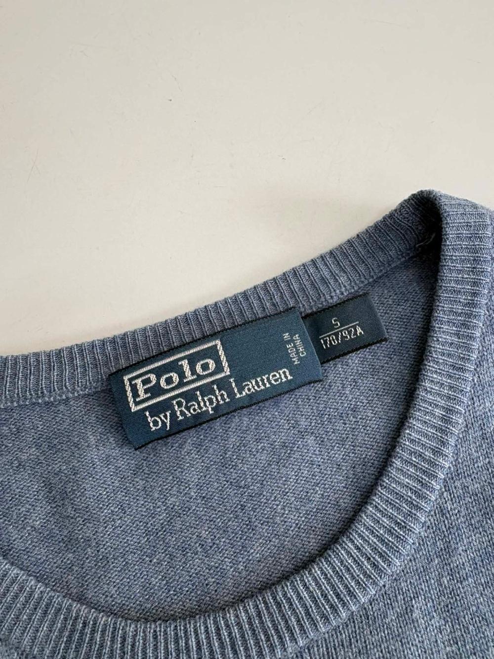 [S] Polo by Ralph Lauren blue cotton crewneck knit 4