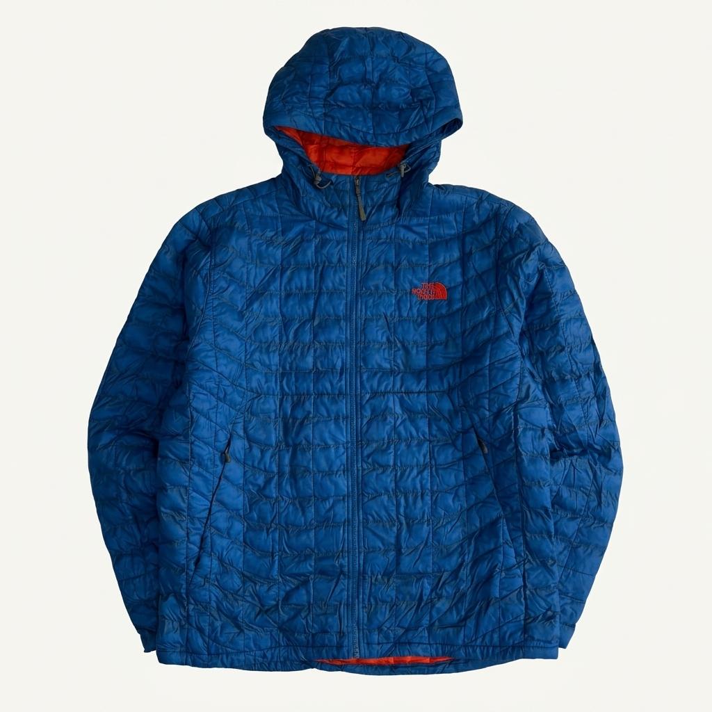 [L] The North Face Blue Lightweight Hooded Padding 1