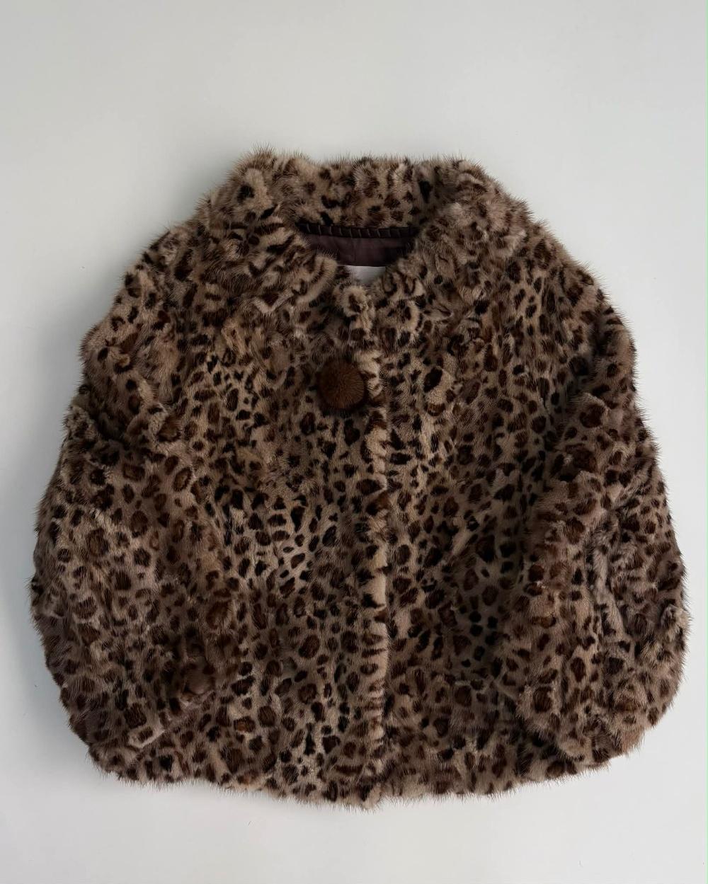[S] Deeo Leopard Mink Fur Short Jacket 5