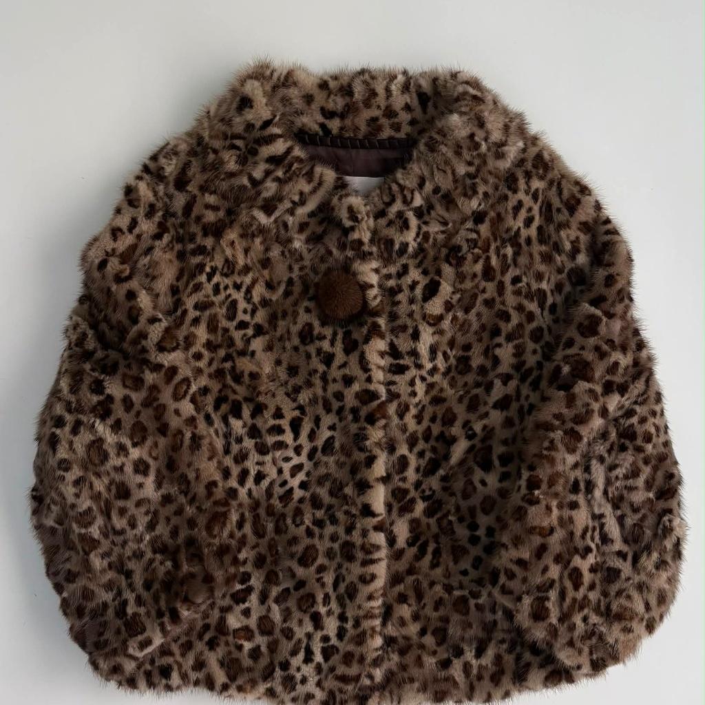 [S] Deeo Leopard Mink Fur Short Jacket 2