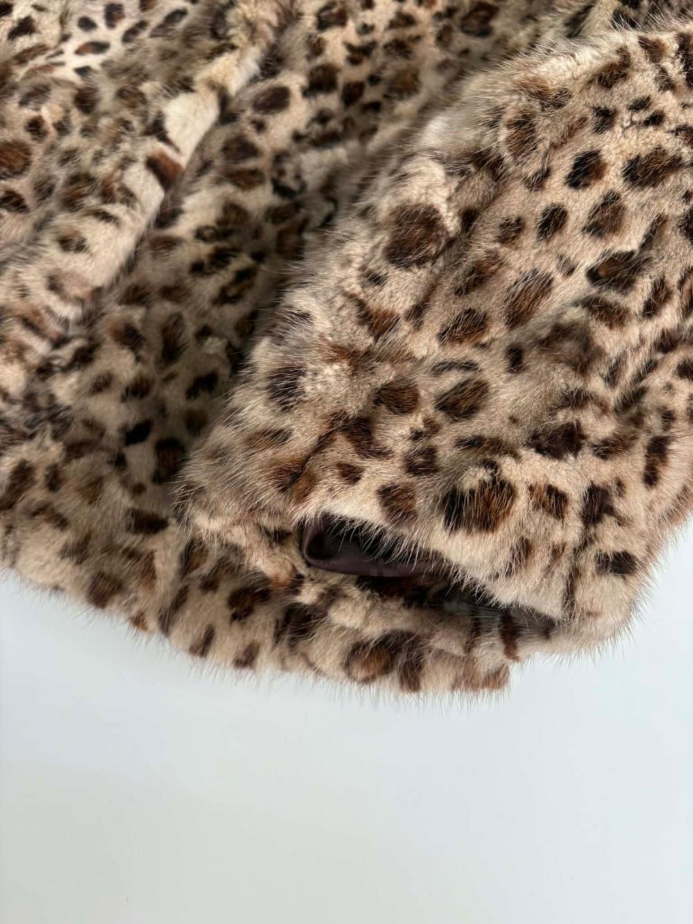 [S] Deeo Leopard Mink Fur Short Jacket 9