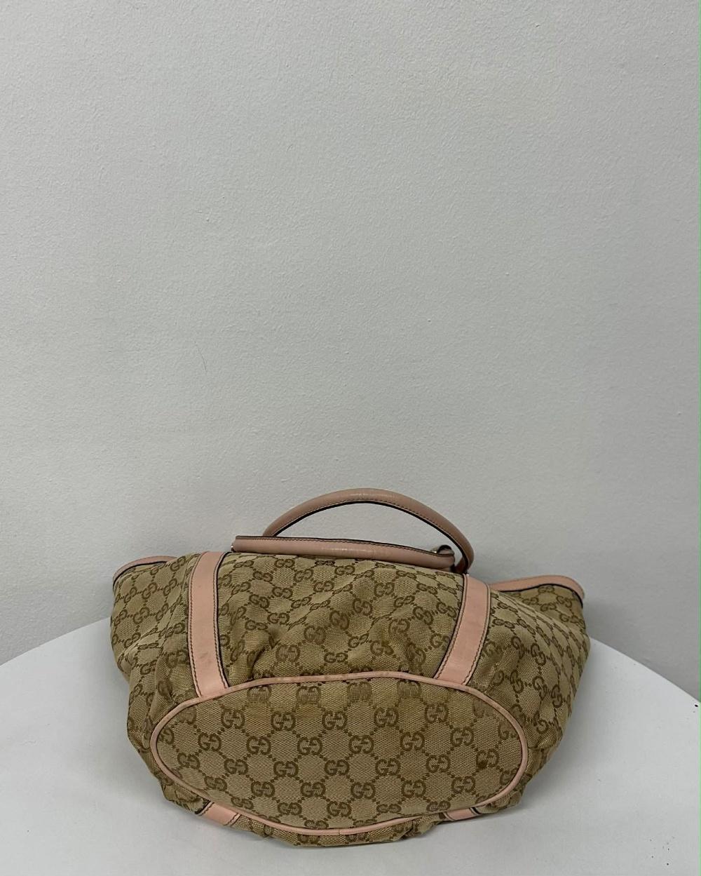 Gucci GG Canvas Pink Trim D-Ring Tote Bag 7