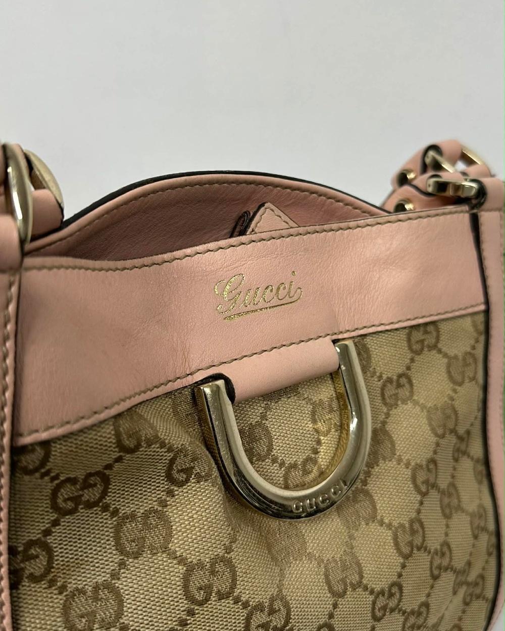 Gucci GG Canvas Pink Trim D-Ring Tote Bag 11