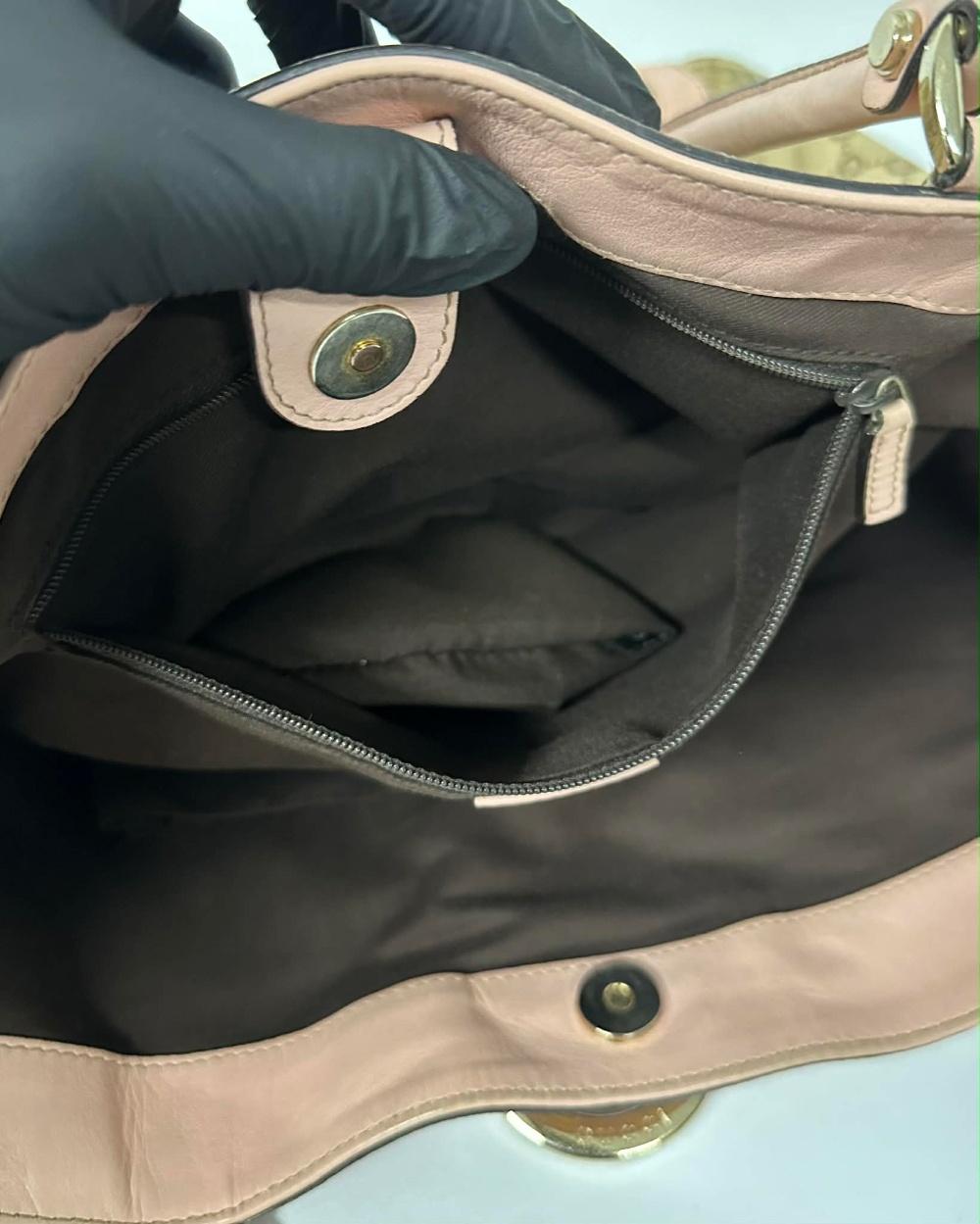 Gucci GG Canvas Pink Trim D-Ring Tote Bag 9