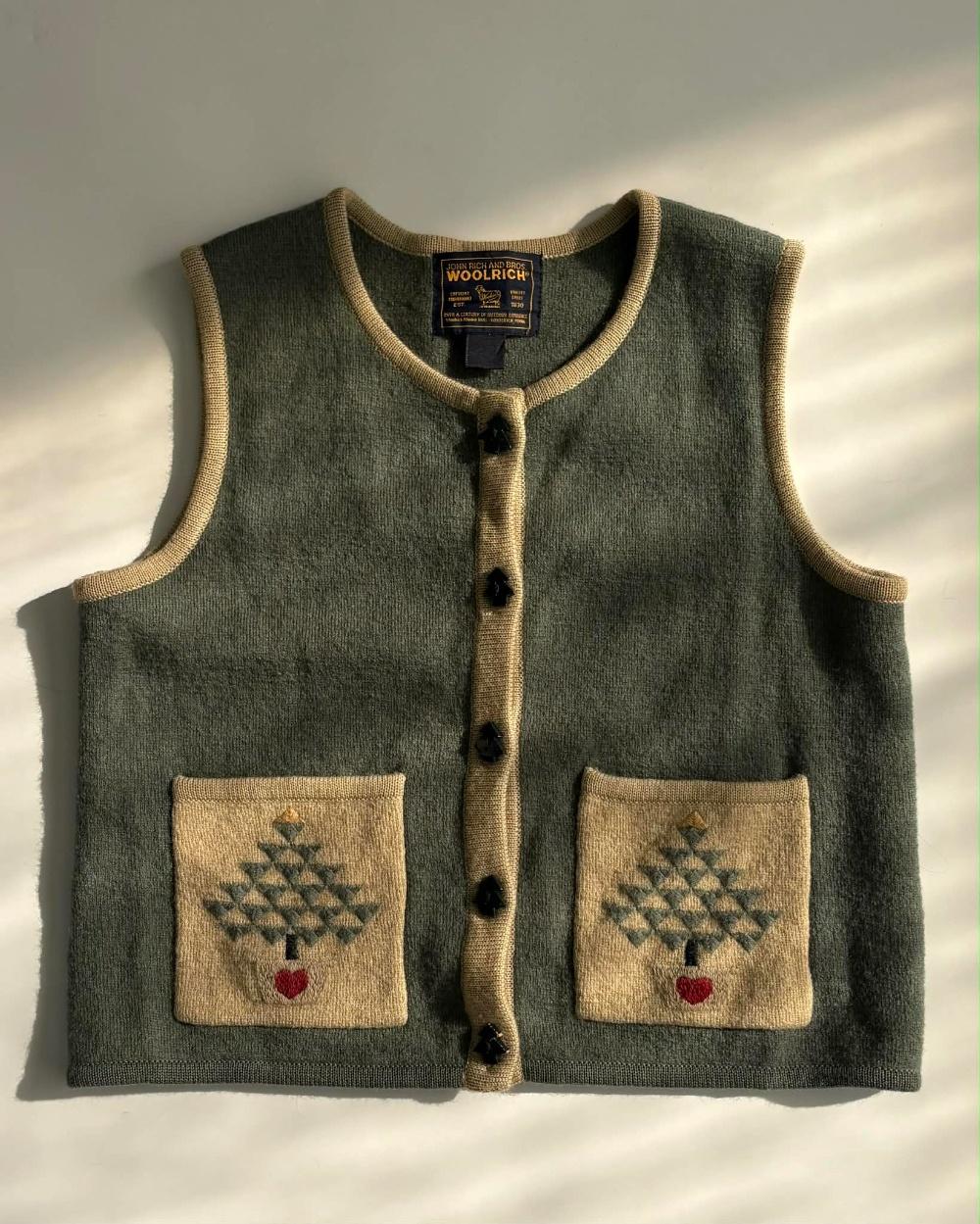 [S] Woolrich Tree Knit Vest 4