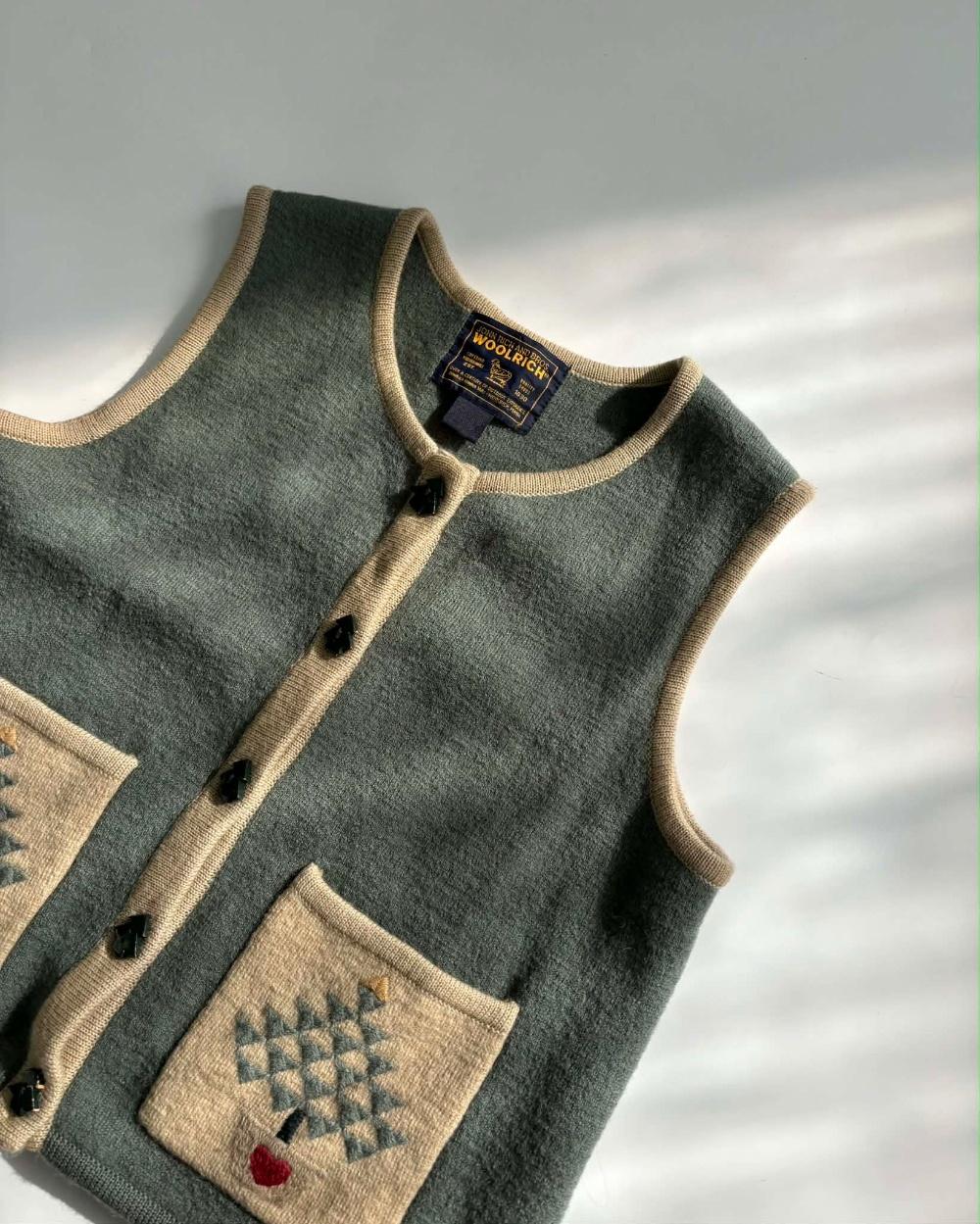 [S] Woolrich Tree Knit Vest 6