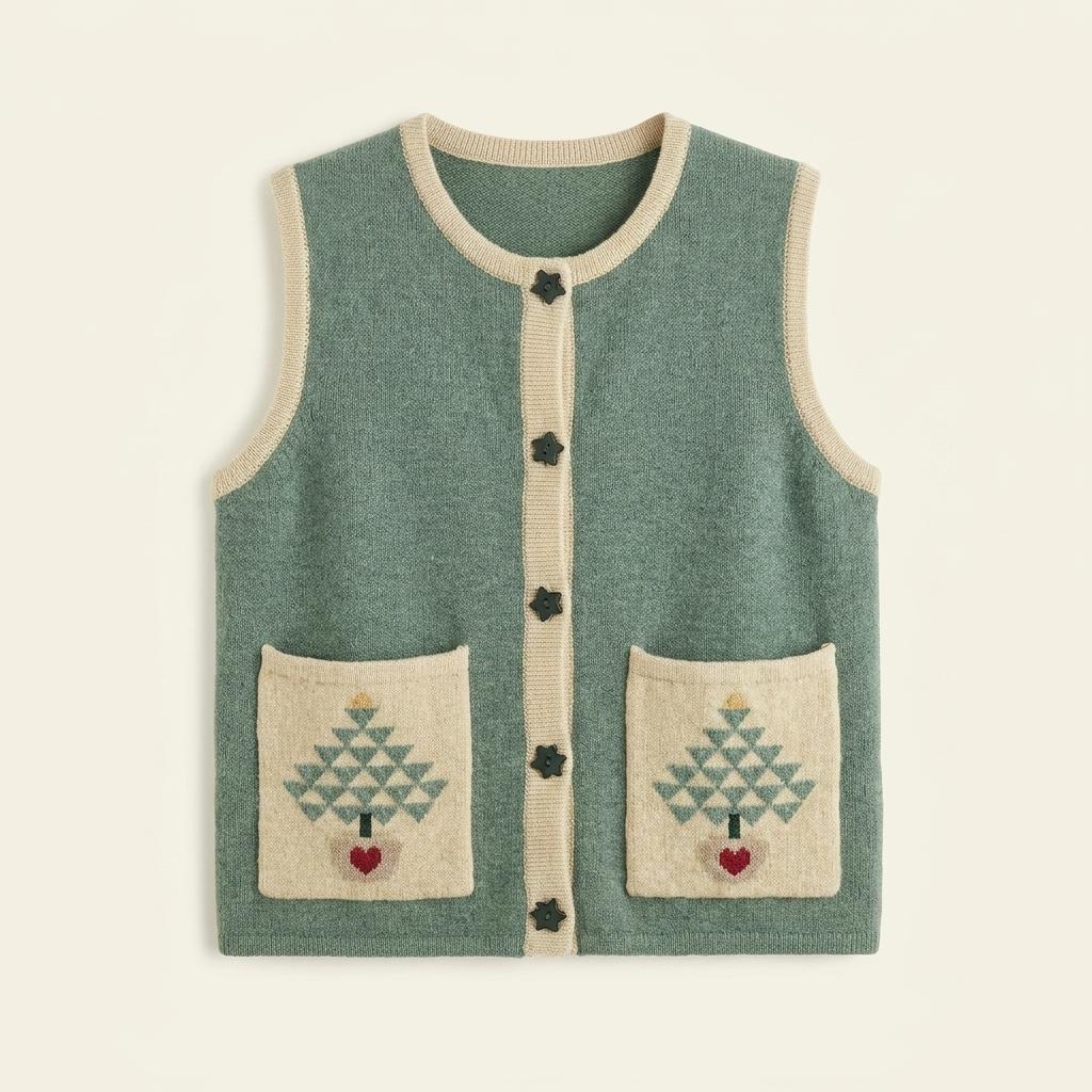 [S] Woolrich Tree Knit Vest 1