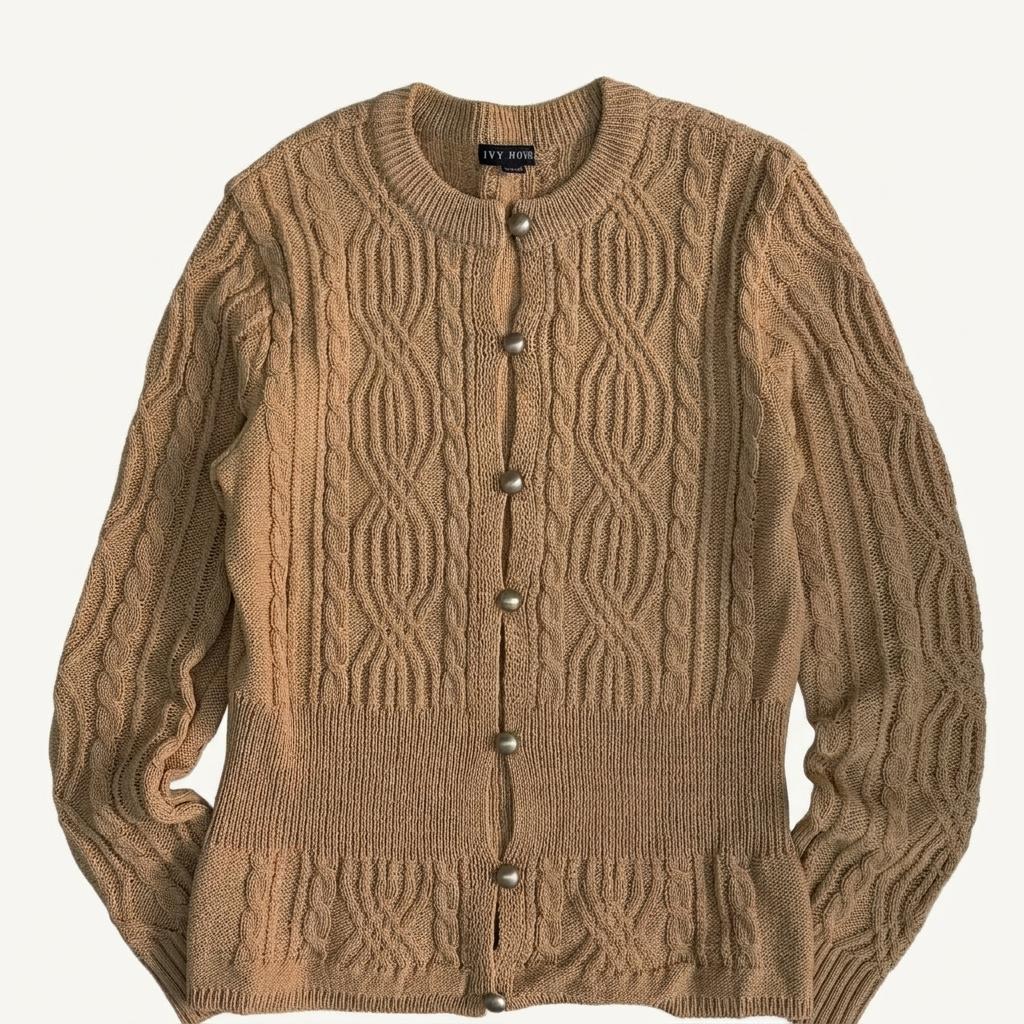 90s vintage cable knit cardigan 1