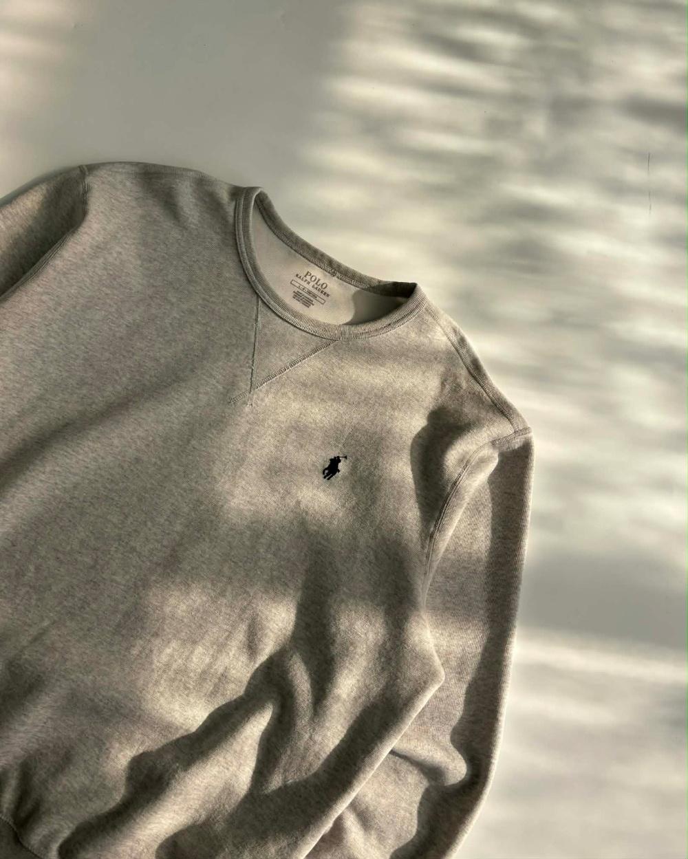 [L] POLO RALPH LAUREN GREY CREWNECK SWEATSHIRT 5