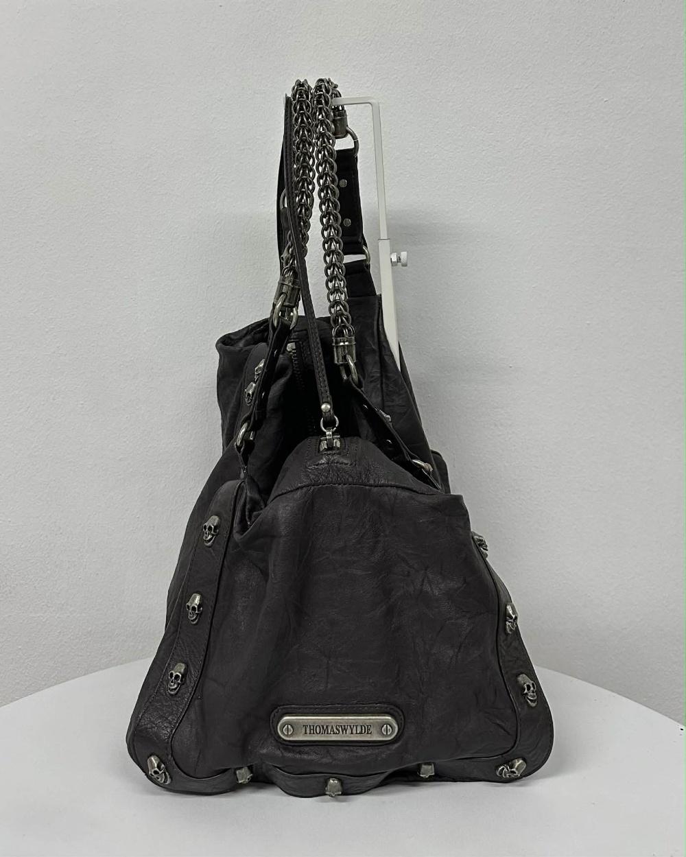 THOMAS WYLDE Skull Leather Chain Shoulder Bag 2