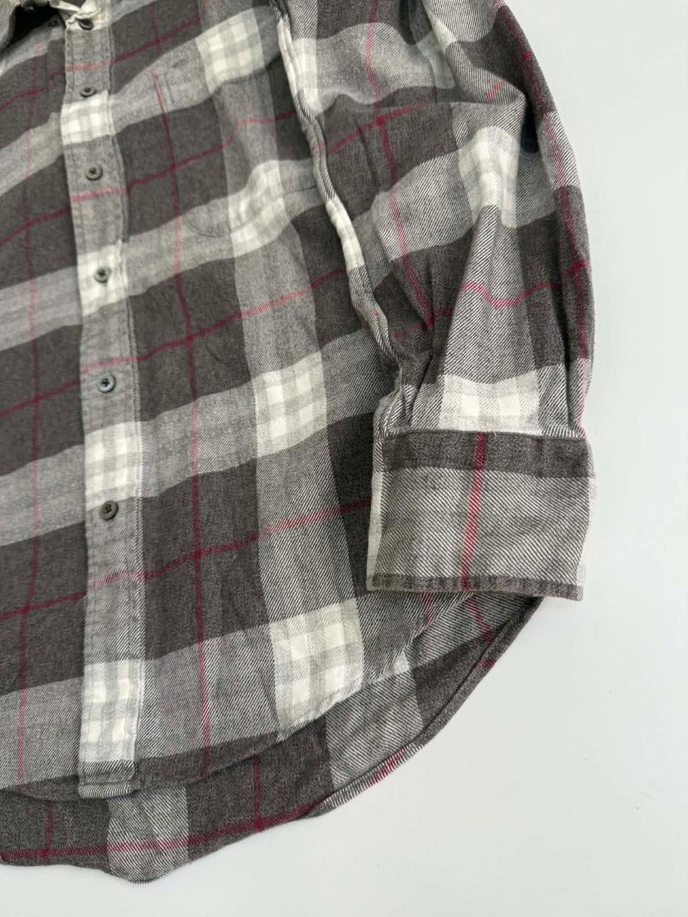 [S] Burberry Navy Check Cotton USA Shirt 6