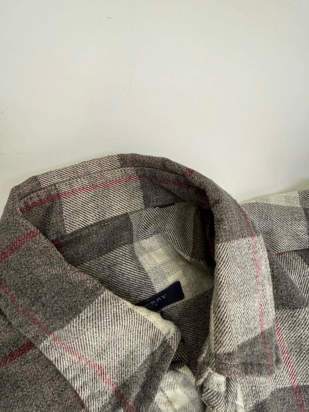 [S] Burberry Navy Check Cotton USA Shirt 7