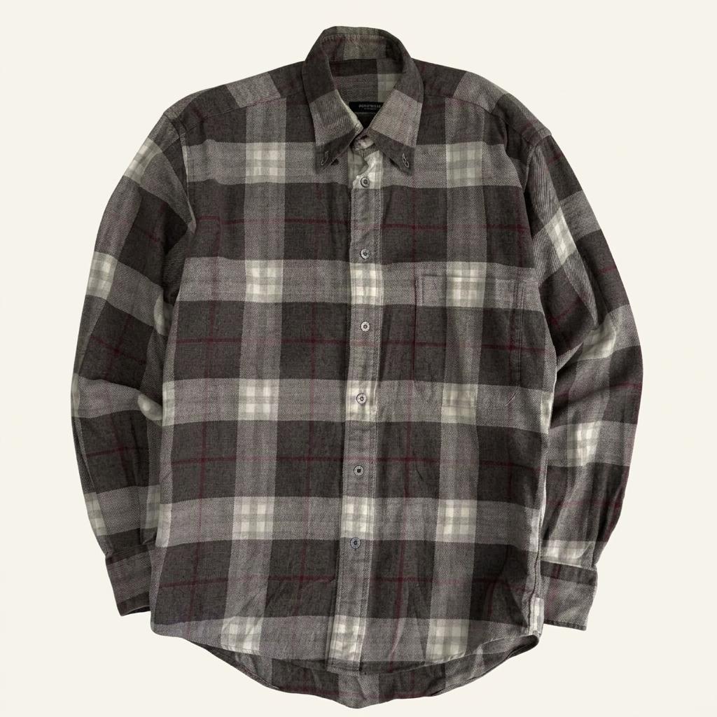 [S] Burberry Navy Check Cotton USA Shirt 1
