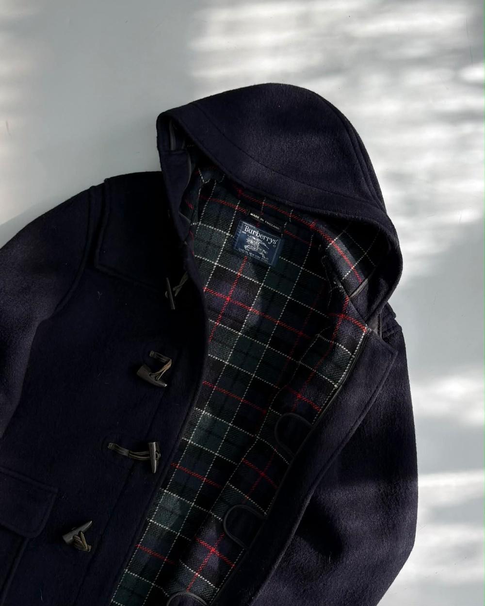 Burberry Navy Wool Duffle Coat 7