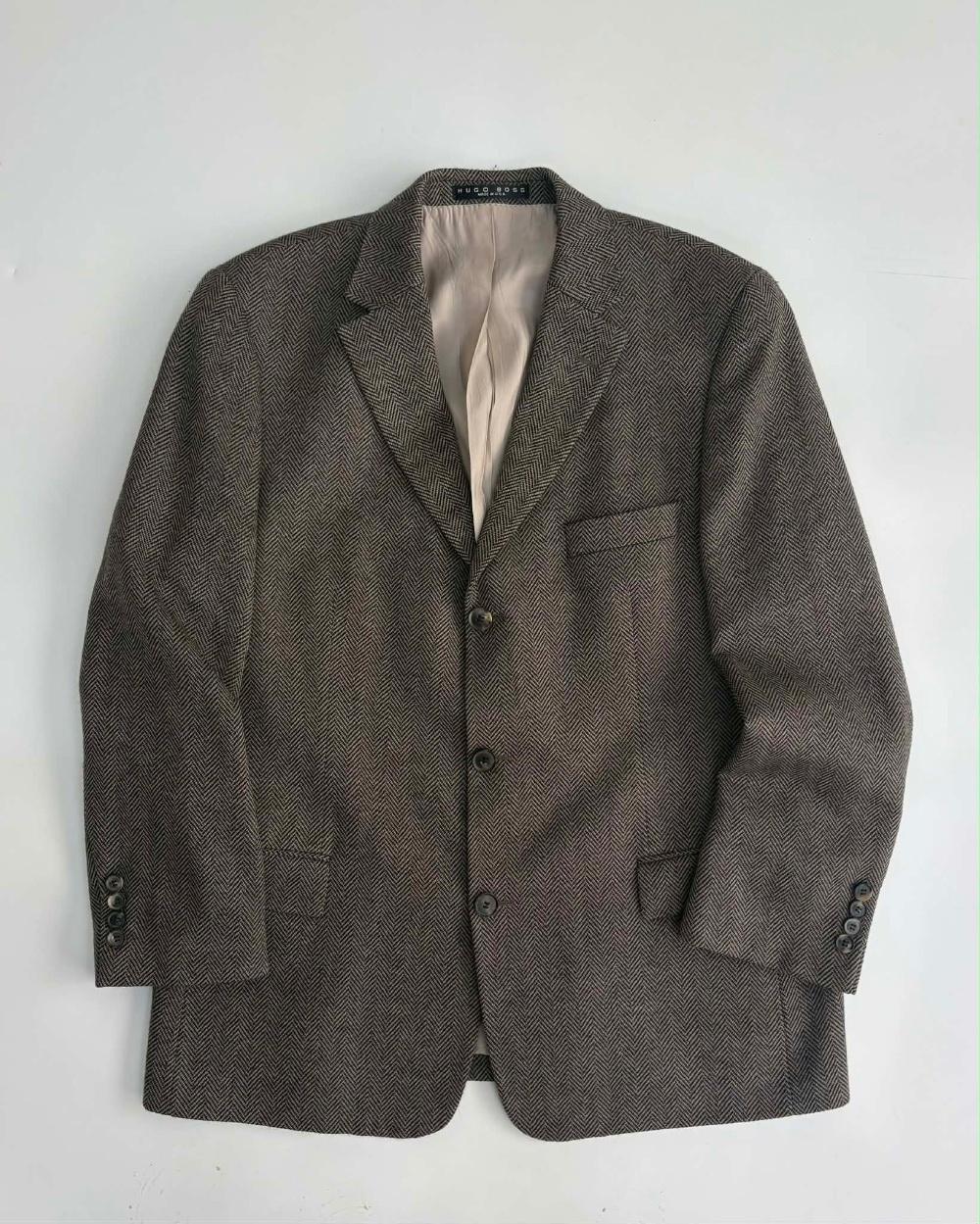[M] HUGO BOSS Herringbone Wool Blazer 3