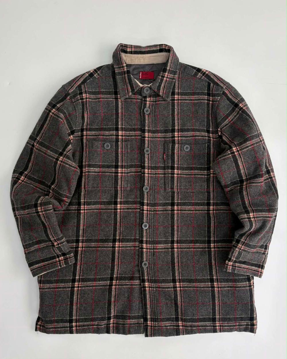 [100] Levi's Wool Check Quilted Shirt Jacket 2