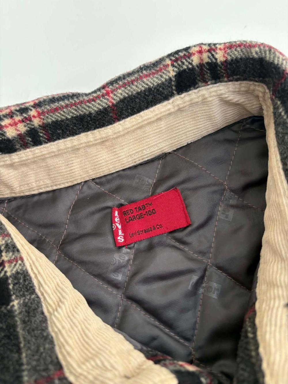 [100] Levi's Wool Check Quilted Shirt Jacket 4