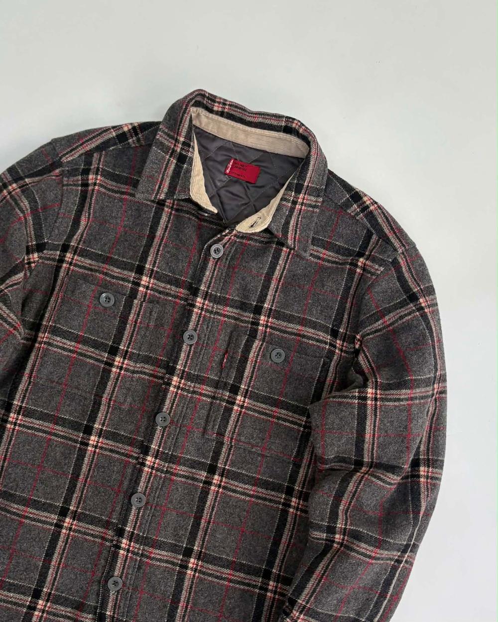 [100] Levi's Wool Check Quilted Shirt Jacket 6